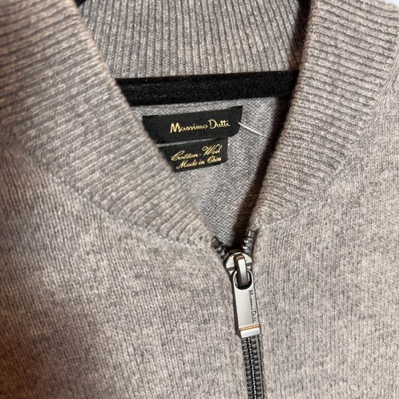 Massimo Dutti Men's Wool Blend Knit Zip-up Cardigan - Picture 3 of 6